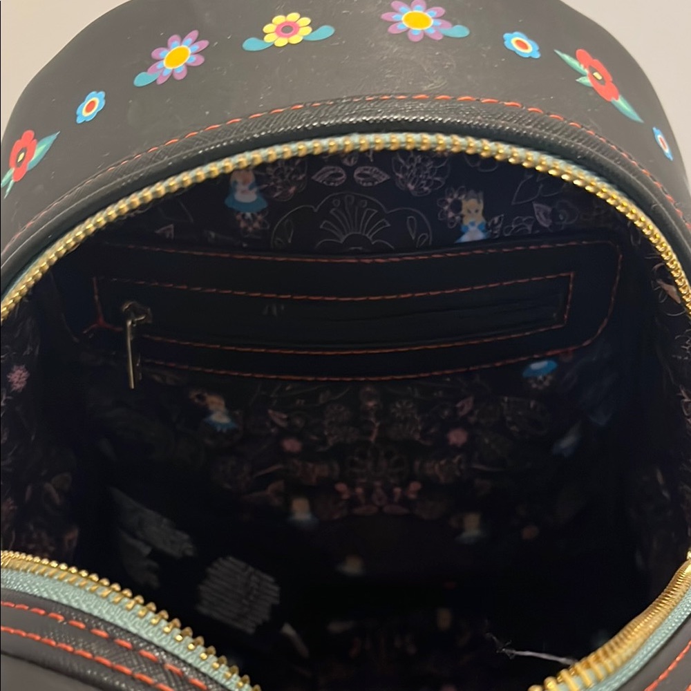 Loungefly Disney Floral Black Backpack - Picture 11 of 14